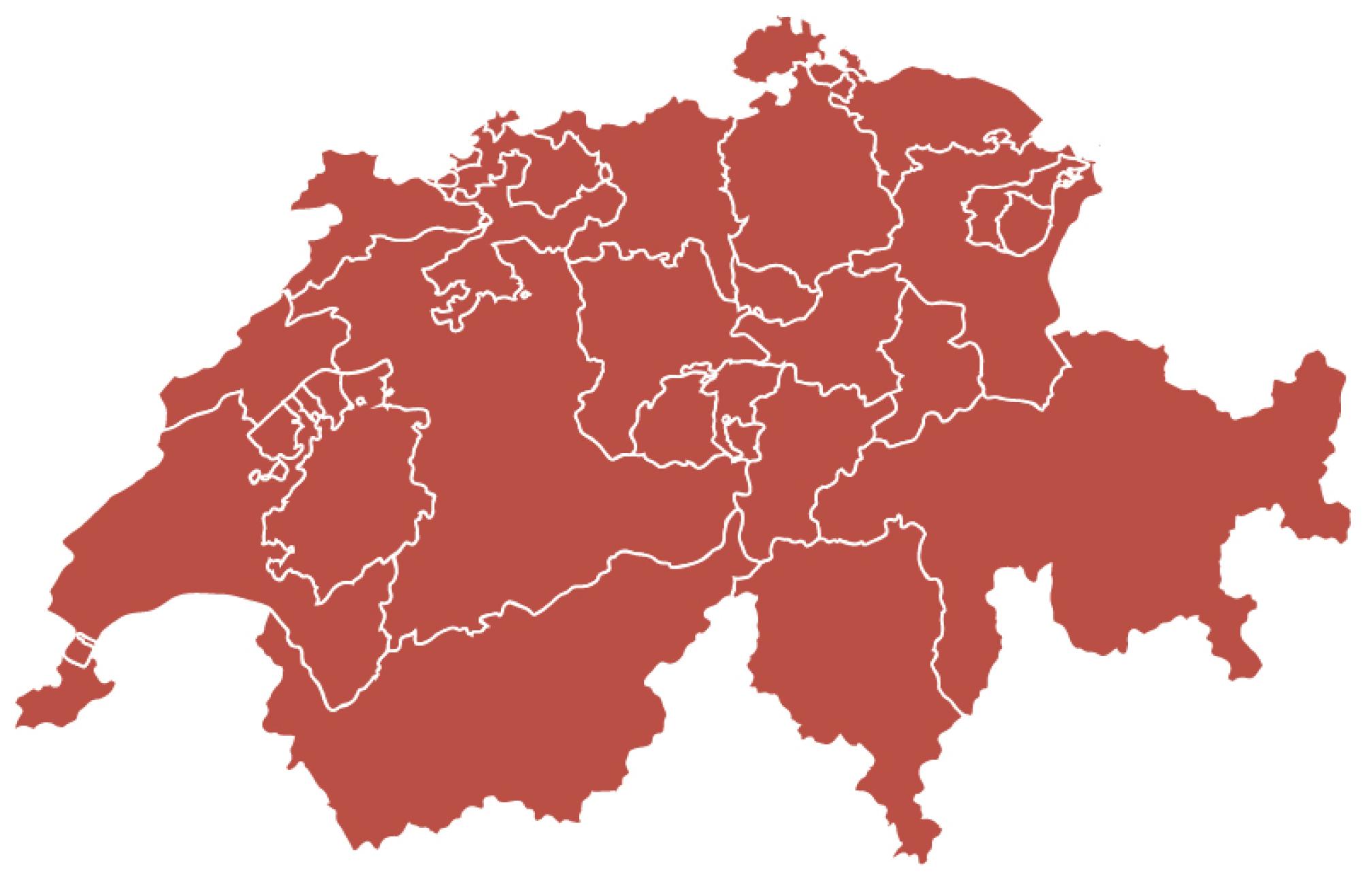 Bei der zweiten Karte sind auch die Kantonsgrenzen eingezeichnet.